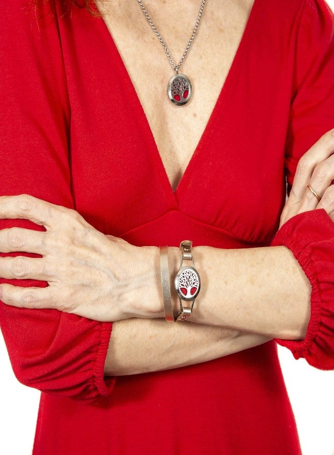 mEssentials Wild Essentials Tree of Life Necklace and Bracelet Diffuser Gift Box set with 4 essential oils and 24 color refill pads aromatherapy lavender, lemongrass, orange and peppermint oils, combination kit - Image 5